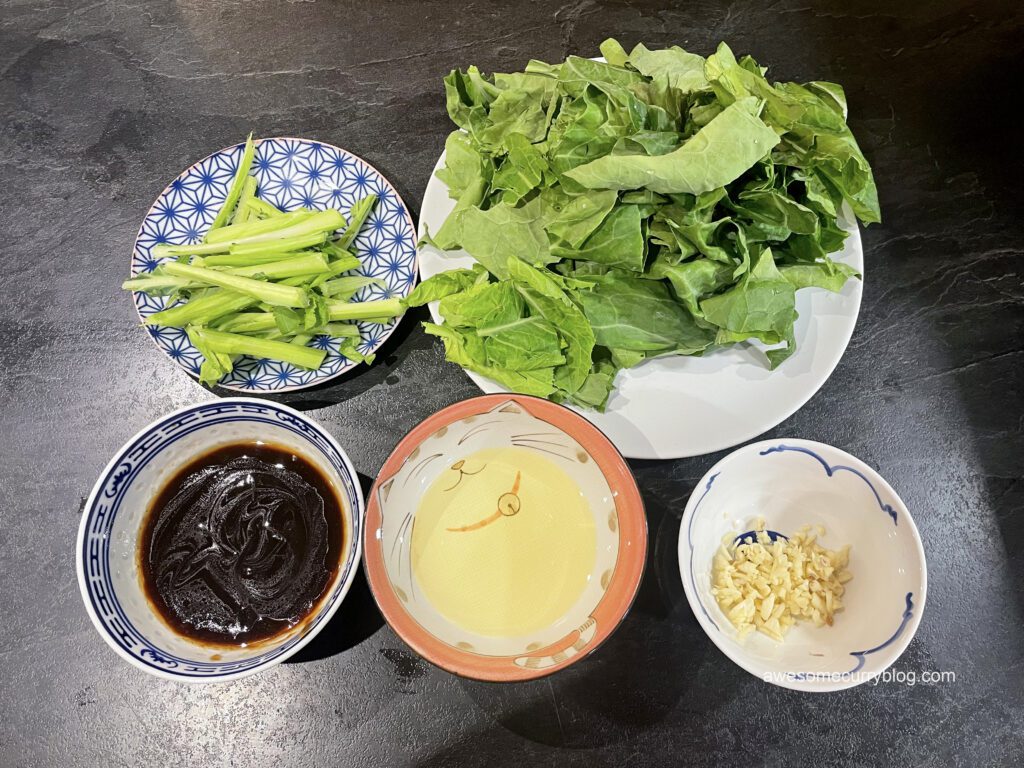 ингредиенты для китайской брокколи в устрично-чесночном соусе