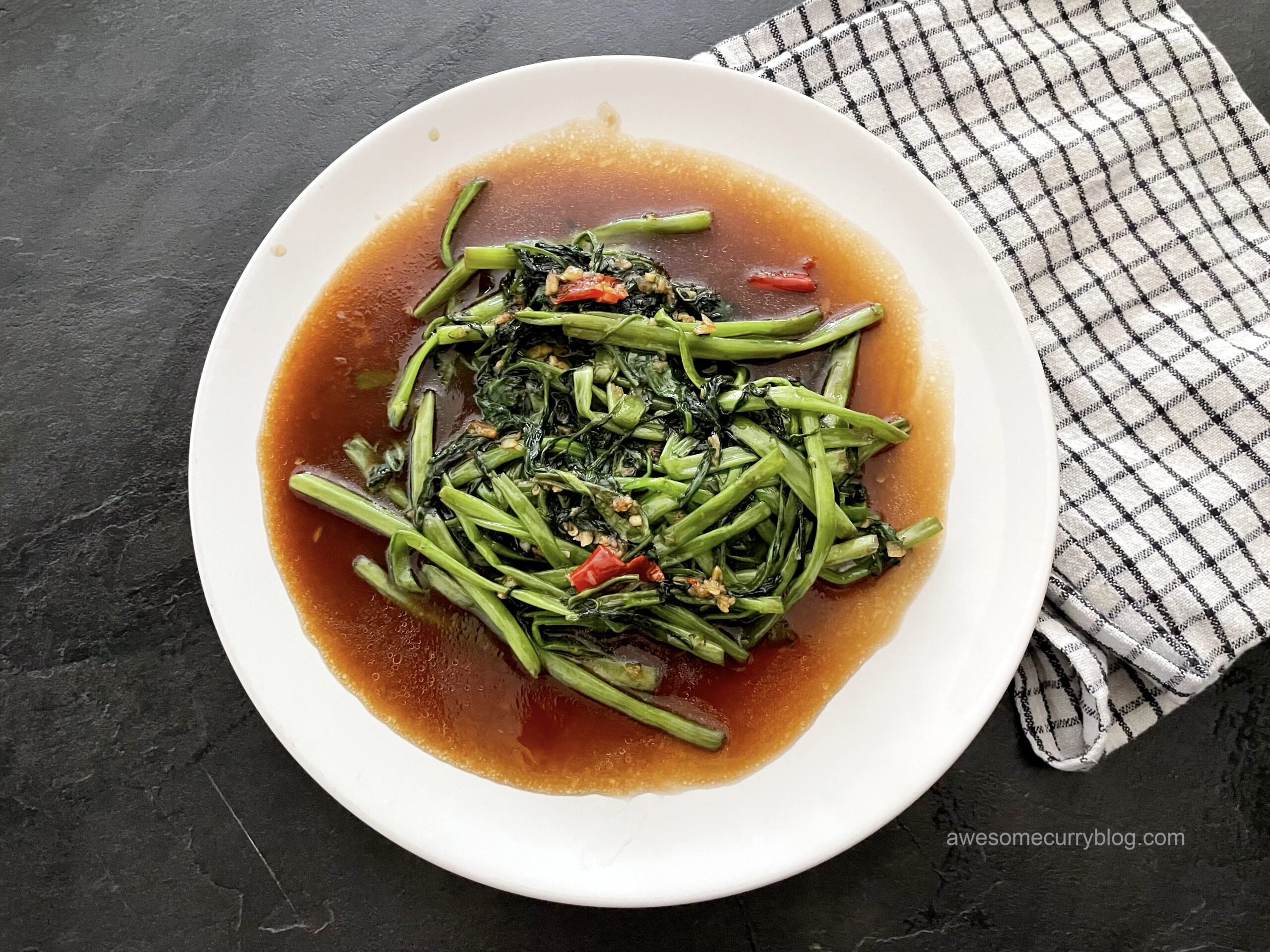 Thai Morning Glory Stir Fry. Стир фрай из речного шпината. Базовый. -  Awesome Curry Blog