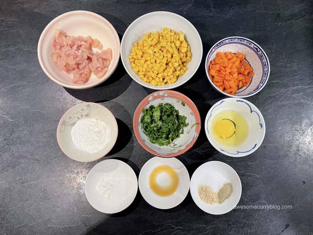 ингредиенты для приготовления супа с яйцом и кукурузой