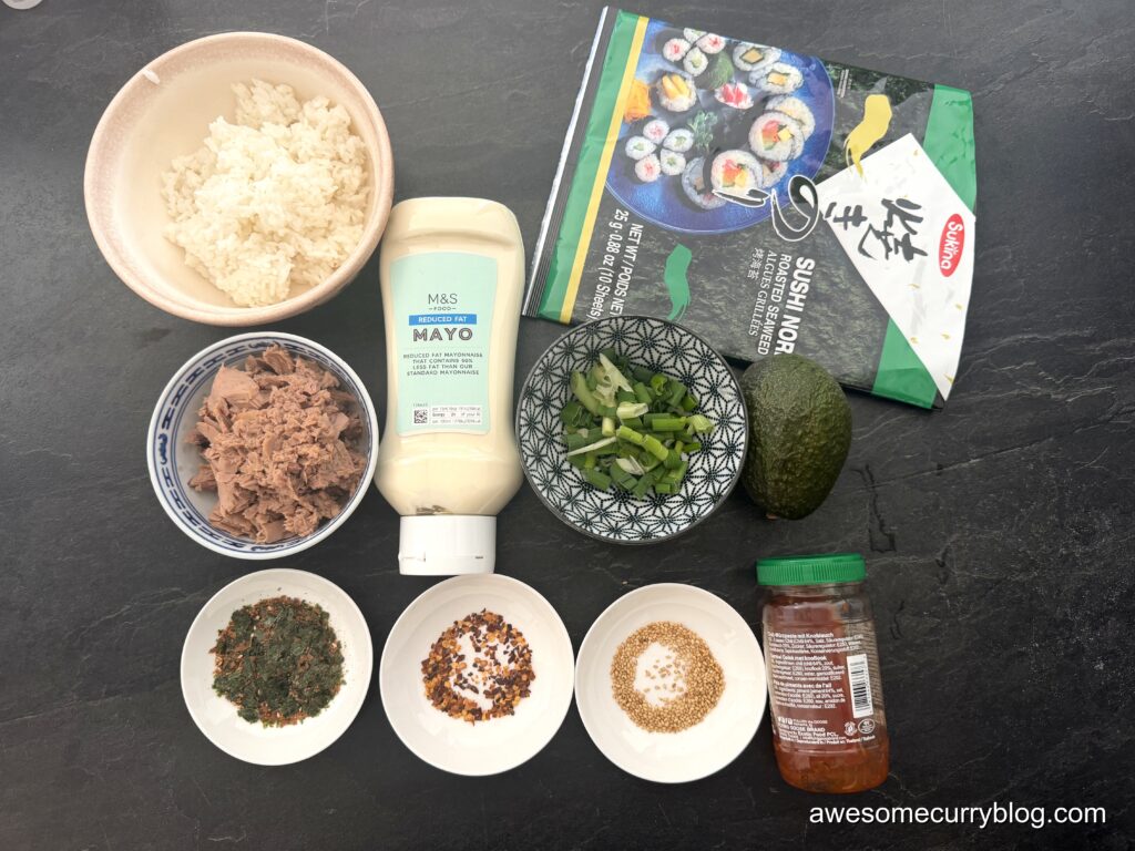 ингредиенты для онигири с тунцом